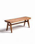 Houten bank in natuurlijk kleur met afmetingen van 120 x 40 x 45cm