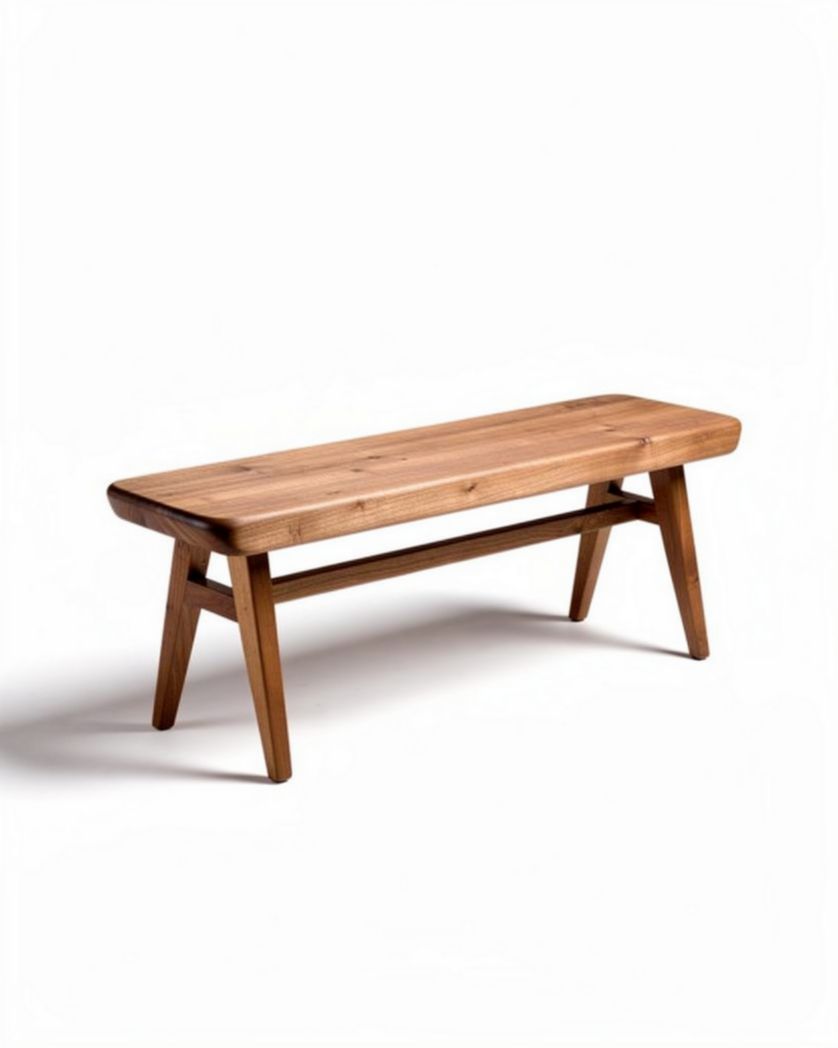 Houten bank in natuurlijk kleur met afmetingen van 120 x 40 x 45cm