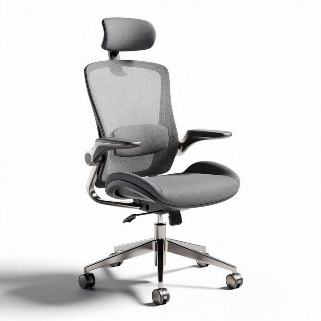 Ergonomische bureaustoel met mesh bekleding en verstelbare armsteunen 60 x 60 x 120cm