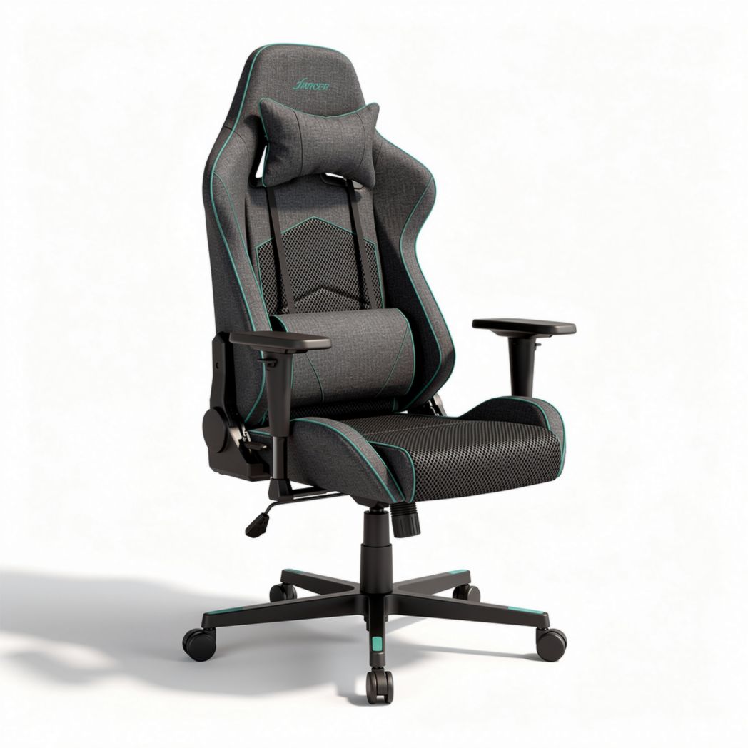 Ergonomische gamingstoel met ademend mesh en verstelbare armleuningen 80 x 70 x 120cm