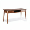 Houten bureau met lades 120 x 60 x 75cm in walnoot kleur